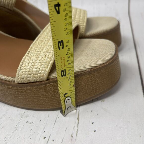 Lucky Brand Delukah Sandals Womens 10 Tan Platform Wedge Shoes Ankle Strap NEW - Picture 11 of 12